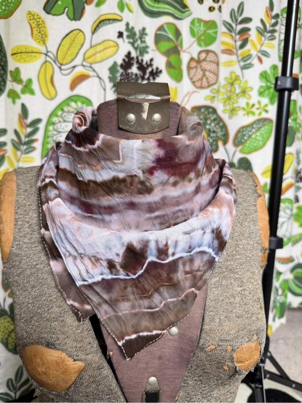 DYE! DYE! DYE! Detroit Studio Hand-Dyed Bandana | Earth-Tone Geode Pattern